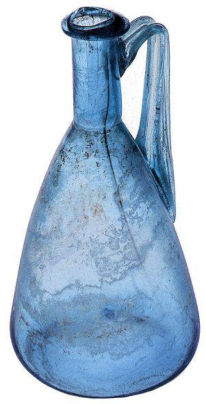 21. Bottiglia monoansata, da Aosta (seconda metà - fine I sec. d.C). Museo Archeologico Regionale, Aosta, Italia.